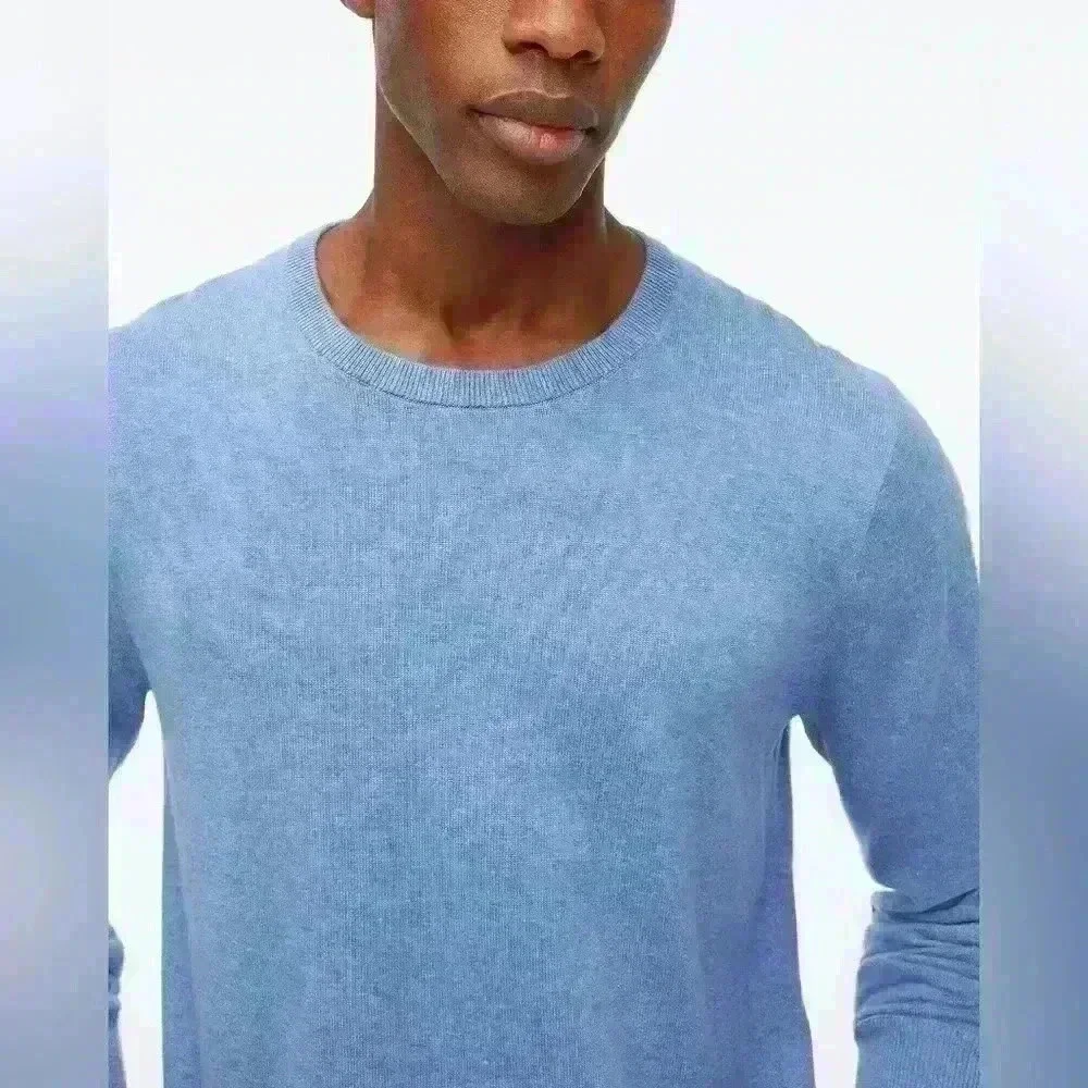 NWT J. Crew Men's Cotton Crewneck Sweater-Tee Long Sleeve Beige Size M